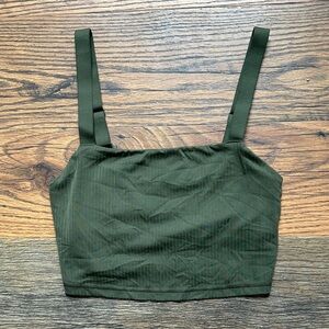 Offline by Aerie Olive Green Square Neck Sports Bra